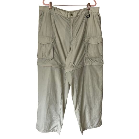 Columbia Pants Mens XL Khaki Convertible PFG Nylon Cargo Shorts Outdoor Hiking - Picture 1 of 11